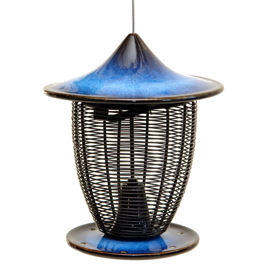 Alcyon Bird Feeder - cobalt blue