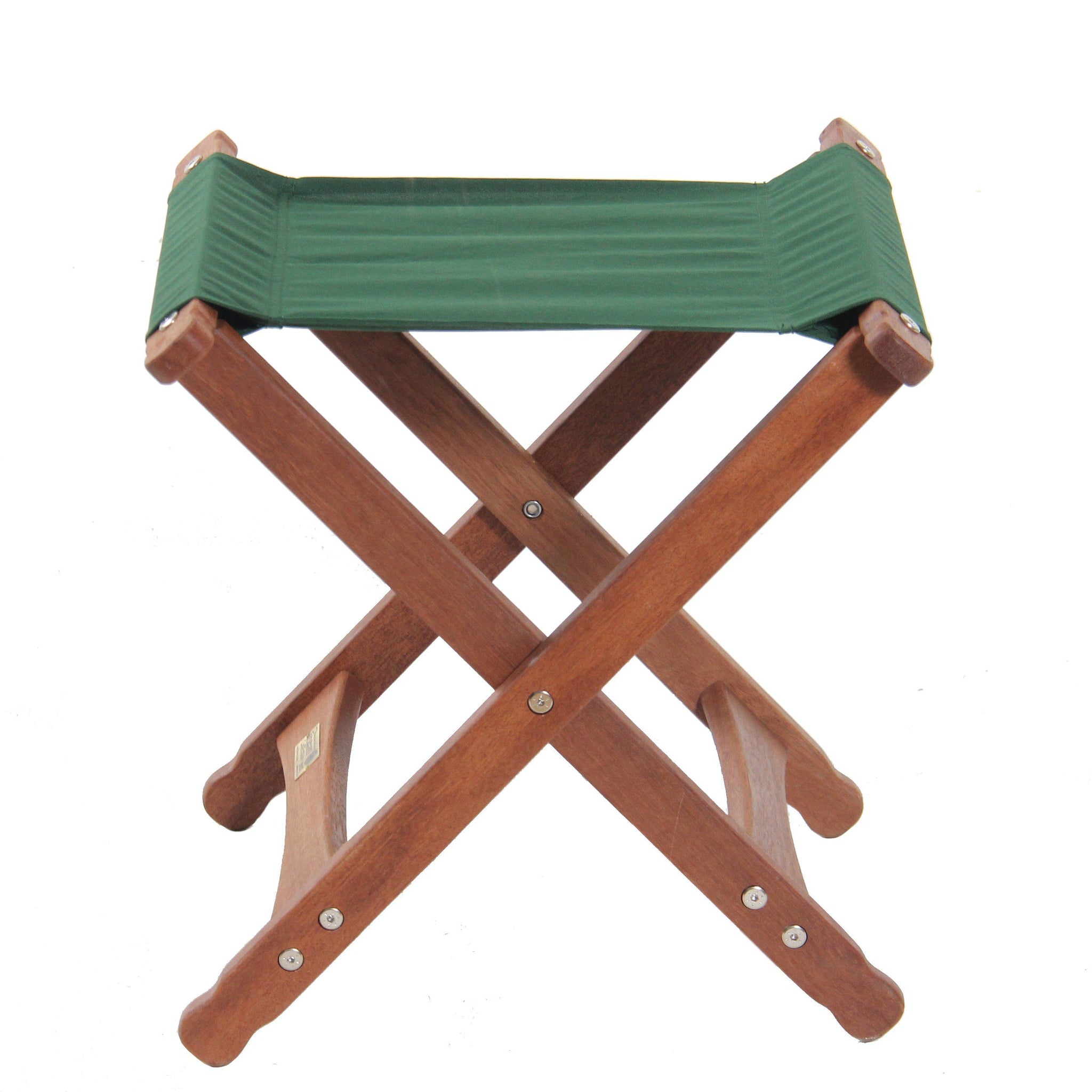 Folding Teak Stool with Canvas Seat - FREE Shipping