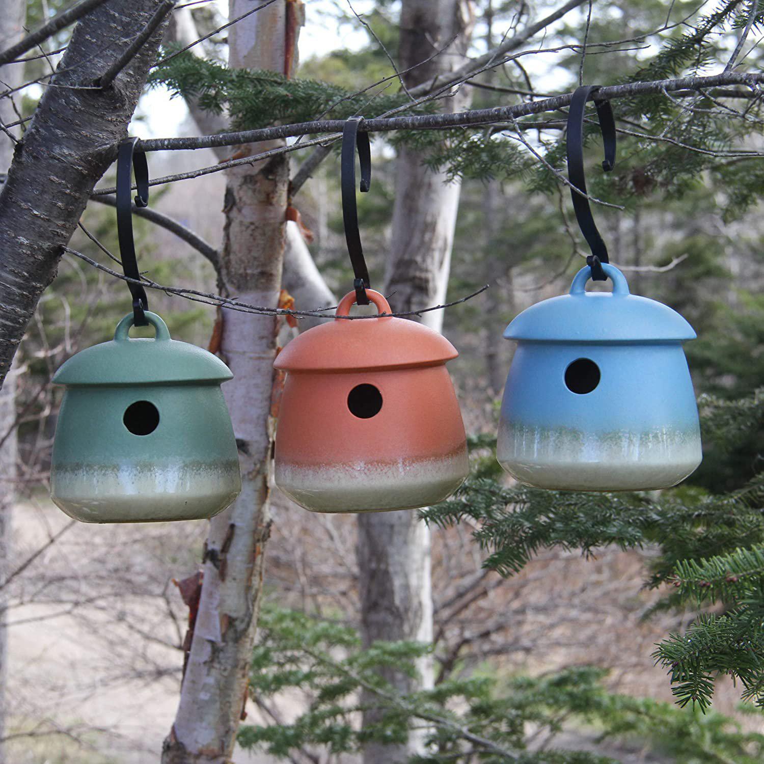 Byer of Maine Alycon Prairie 10 in. Sky Blue Ceramic Bird Seed Feeder Byer of Maine Alycon Prairie 10 in. Sky Blue Ceramic Bird Seed Feeder